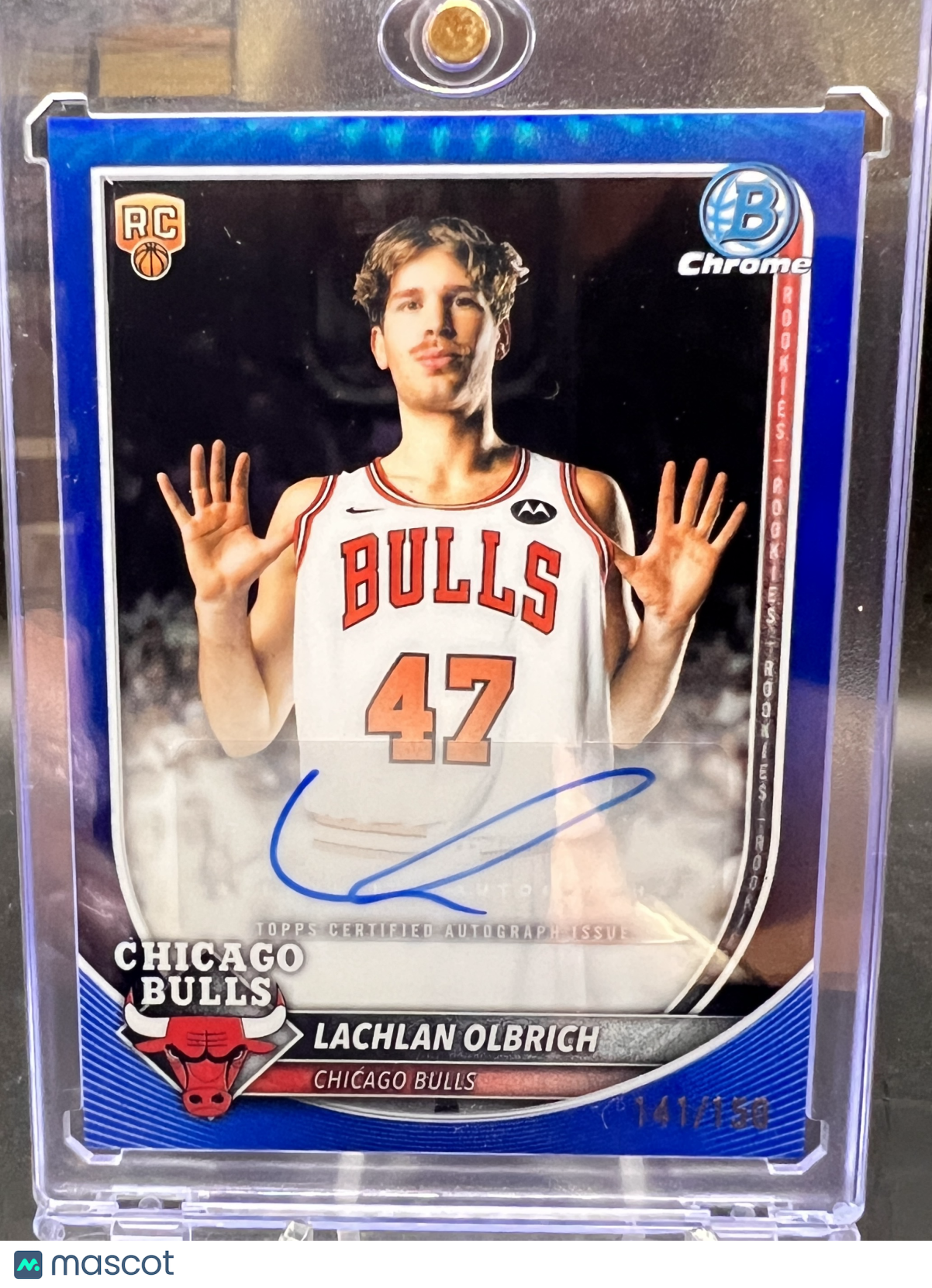 2025 Bowman Chrome Lachlan Olbrich Blue RC /150 RC Chicago Bulls | DVY ...